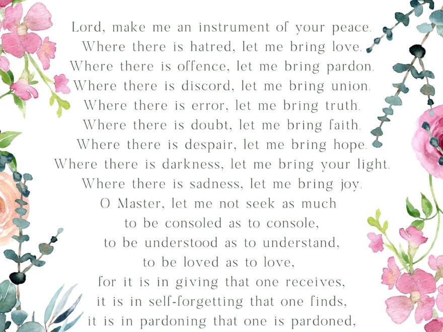 Printable Prayer Of St Francis
