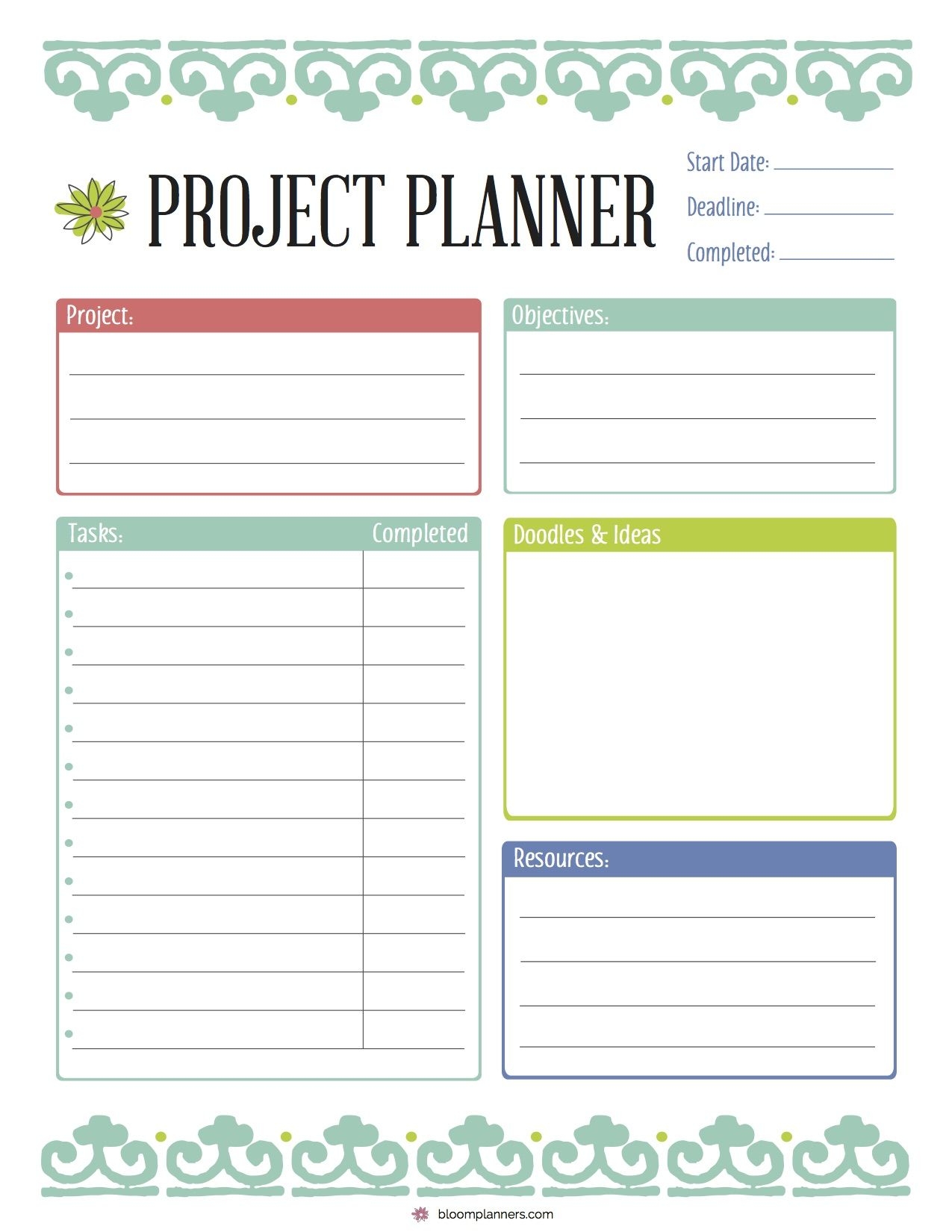 Printable Project Planner Template