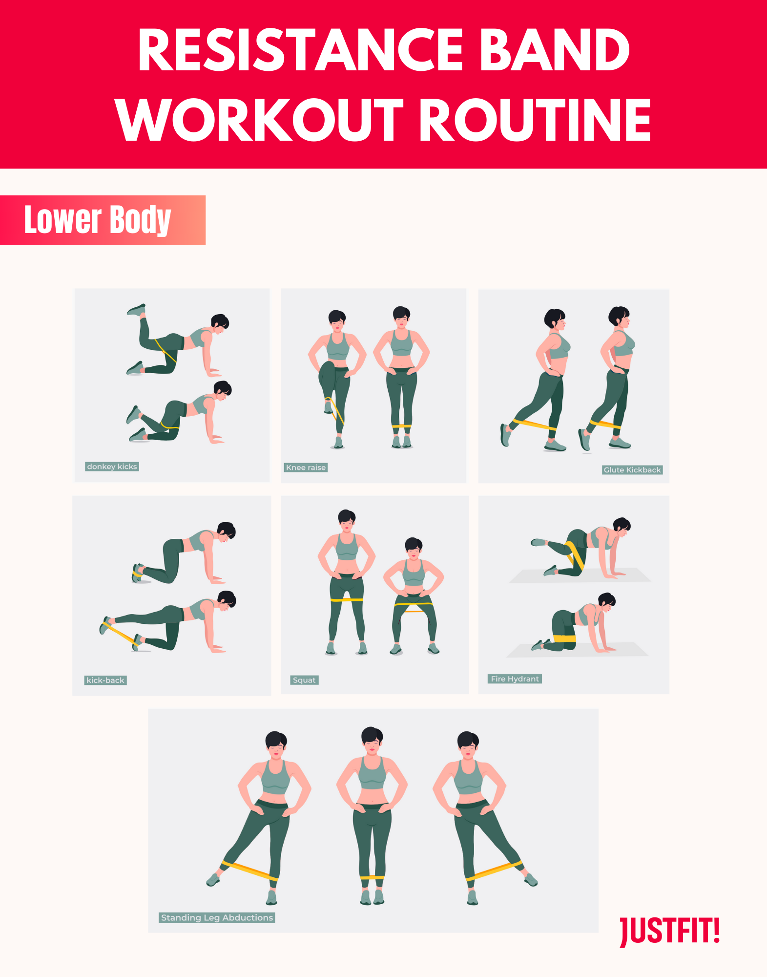 Printable Resistance Band Exercises For Easy Workouts At Home 