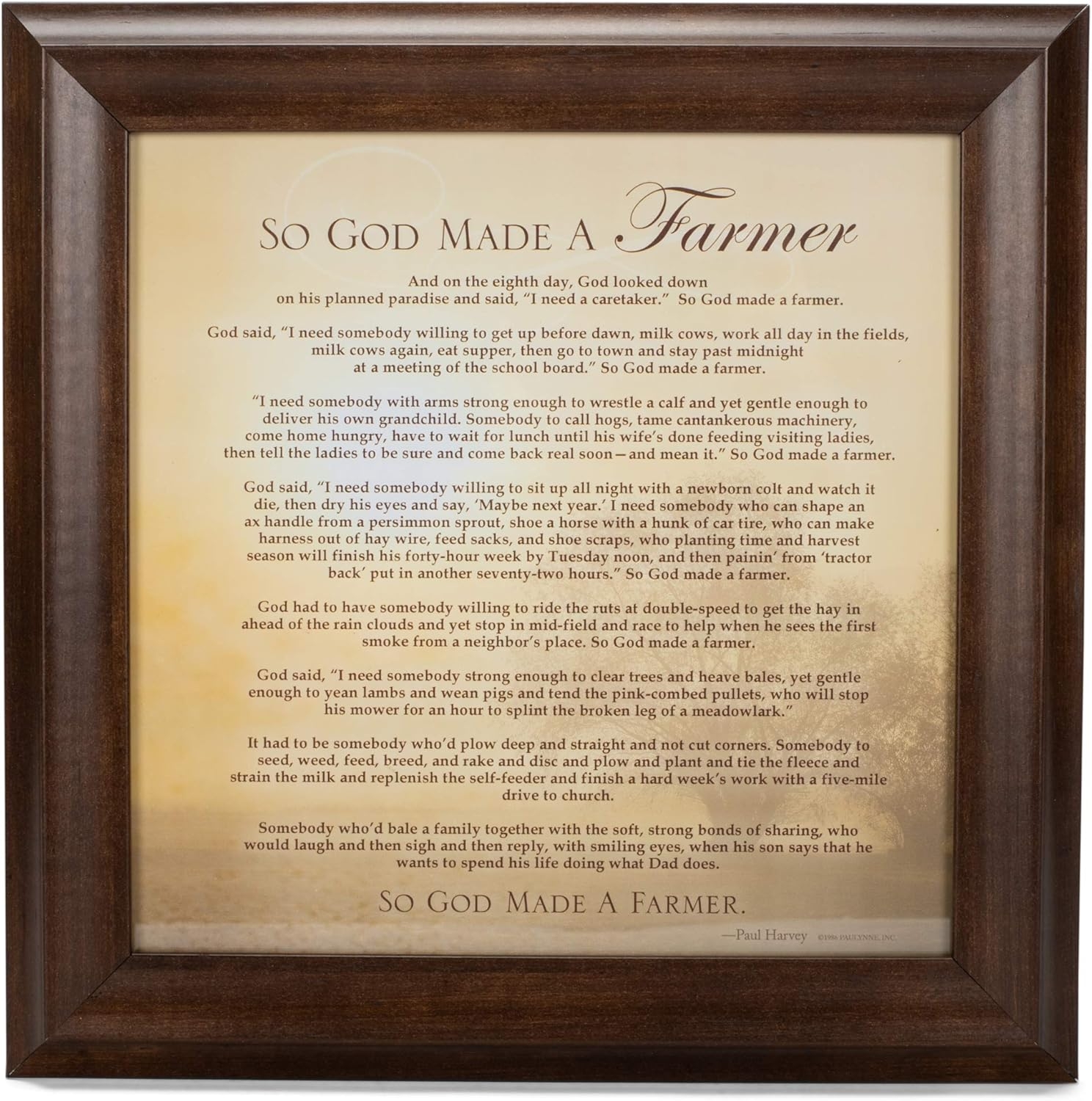 Printable So God Made A Farmer Poem Words i Need Somebody With Arms 