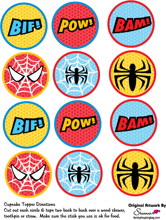 Printable Spiderman Cupcake Toppers