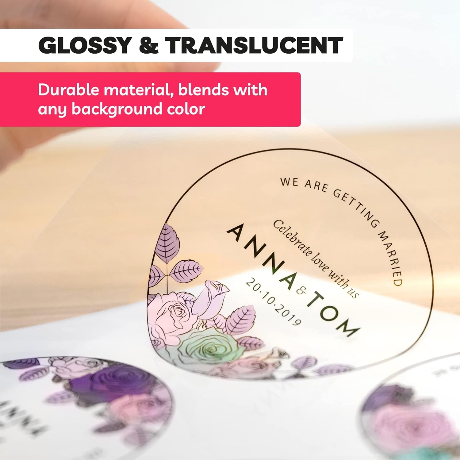 Printable Sticker Paper Silhouette Clear Inkjet Laser 