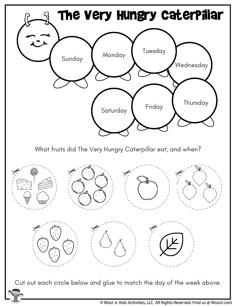 Printable The Very Hungry Caterpillar Worksheets