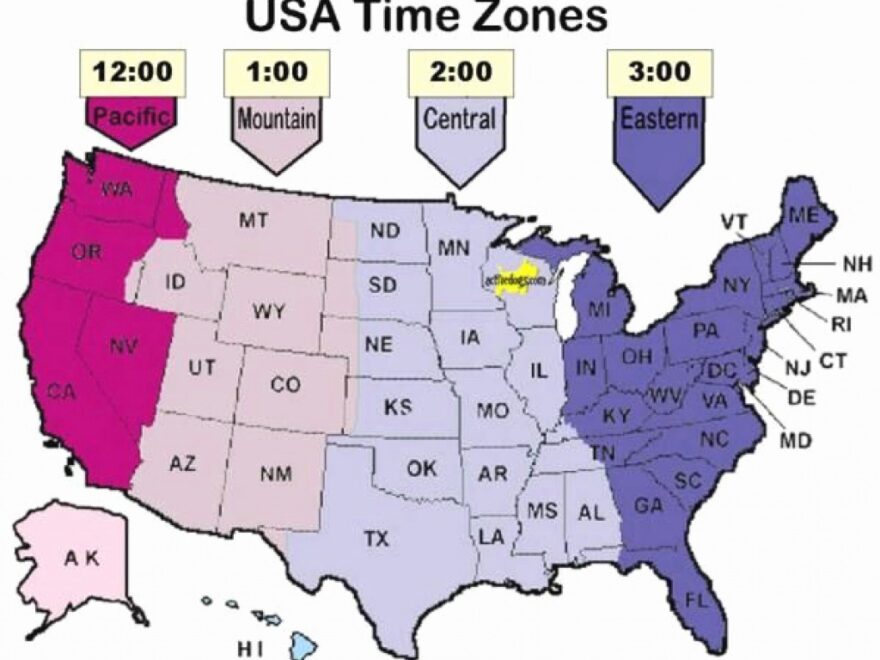 Printable Time Zone Map Usa Ruby Printable Map