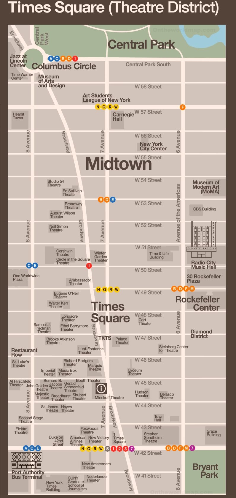 Printable Times Square Map