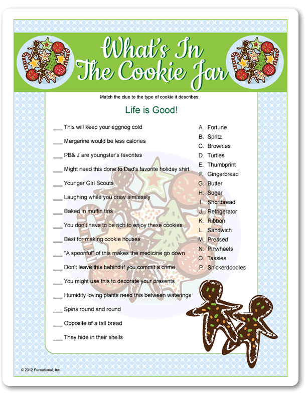 Printable What 39 s In The Cookie Jar Funsational Printable 