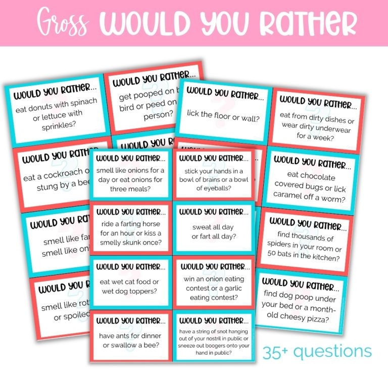 Printable Would You Rather Question Cards Cheerful Shop