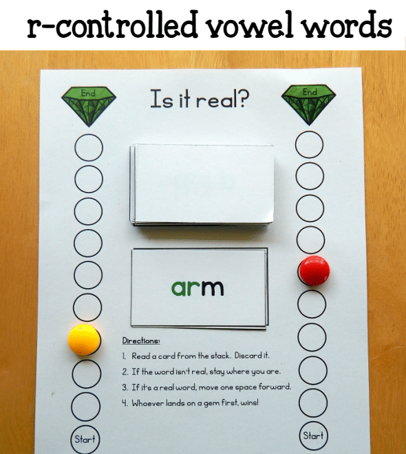 R controlled Vowel Words Game The Measured Mom