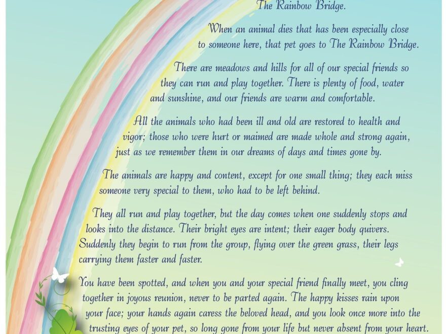 Rainbow Bridge Poem Printable Dogs