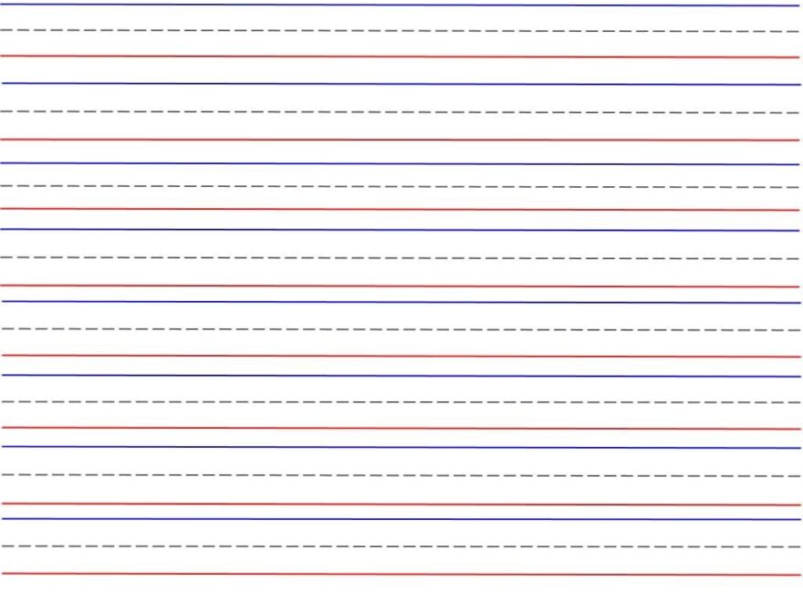 Red And Blue Lined Handwriting Paper Printable