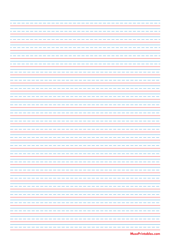 Red And Blue Lined Handwriting Paper Printable Printable Word Searches
