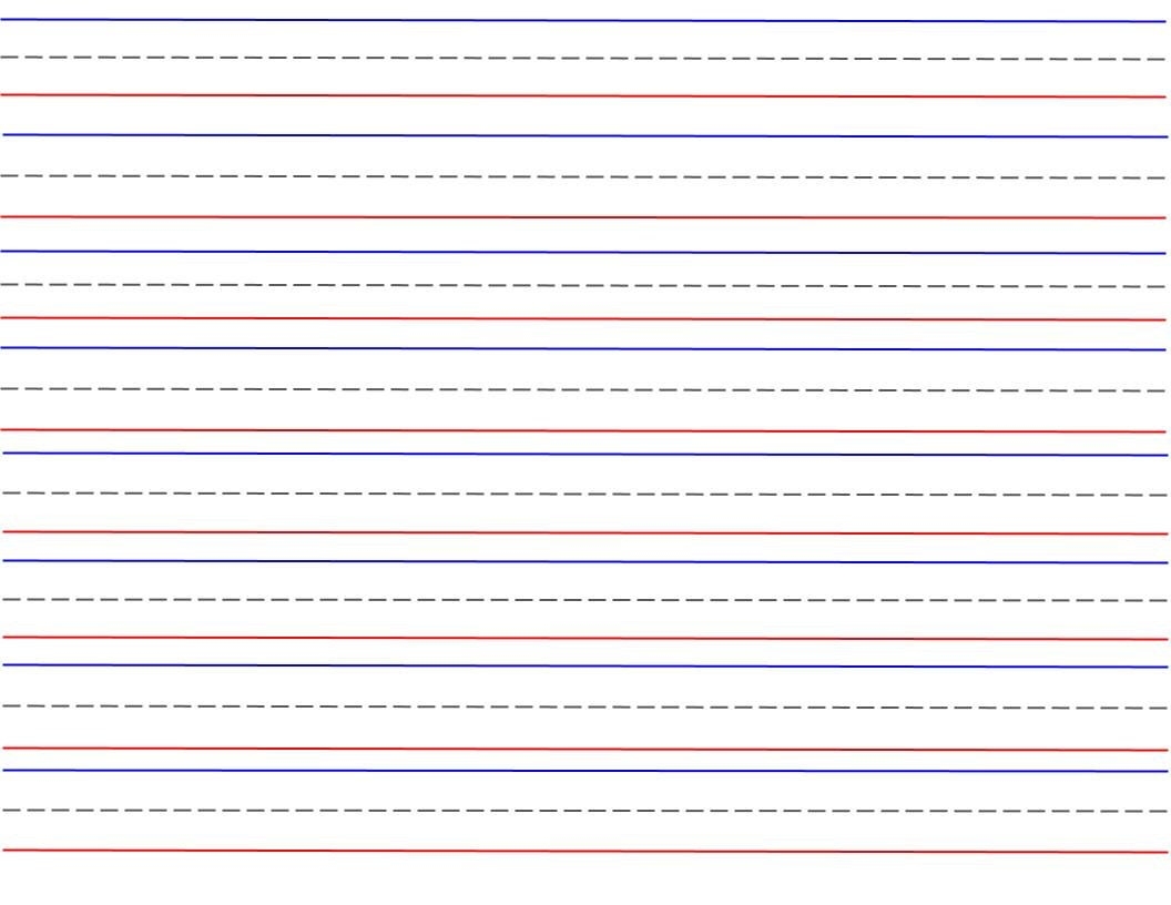 Red And Blue Lined Handwriting Paper Printable