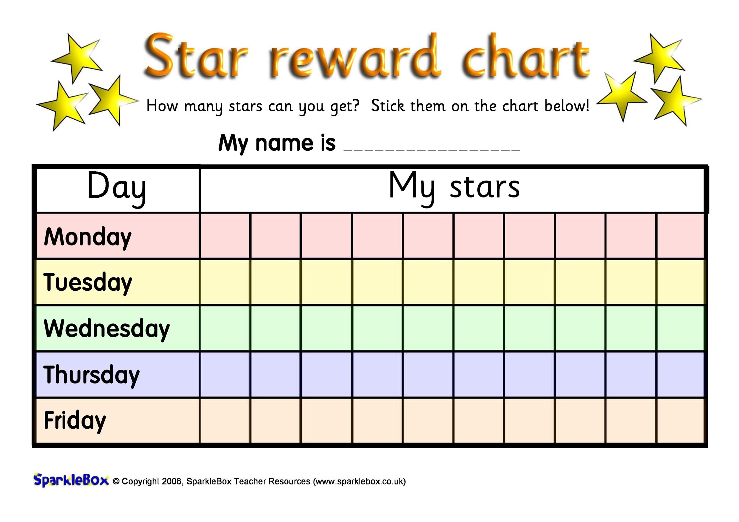 Reward Chart Template Free Printable Printable Templates