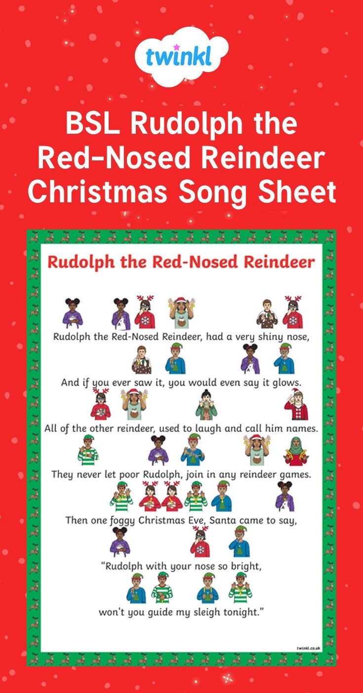 Words To Rudolph The Red Nosed Reindeer Printable