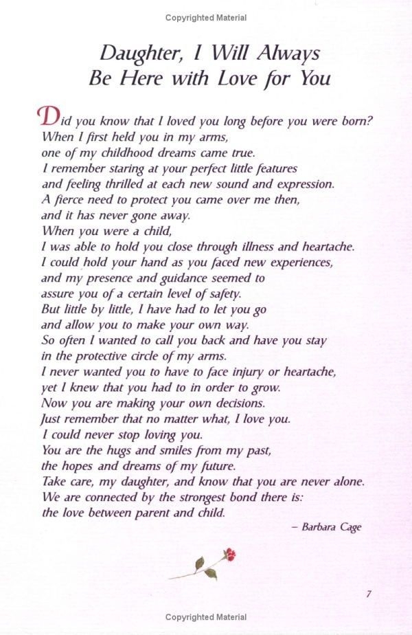 Letter From Mother To Daughter Printables