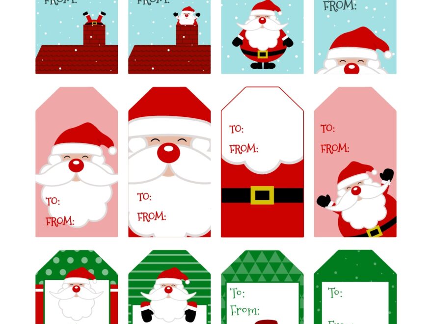 Santa Gift Tags 80 Free Printable Tags Labels Printabulls