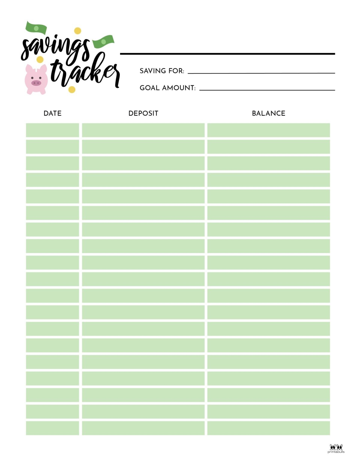 Savings Trackers 27 FREE Printables Printabulls Savings Trackers 27 FREE Printables Printabulls