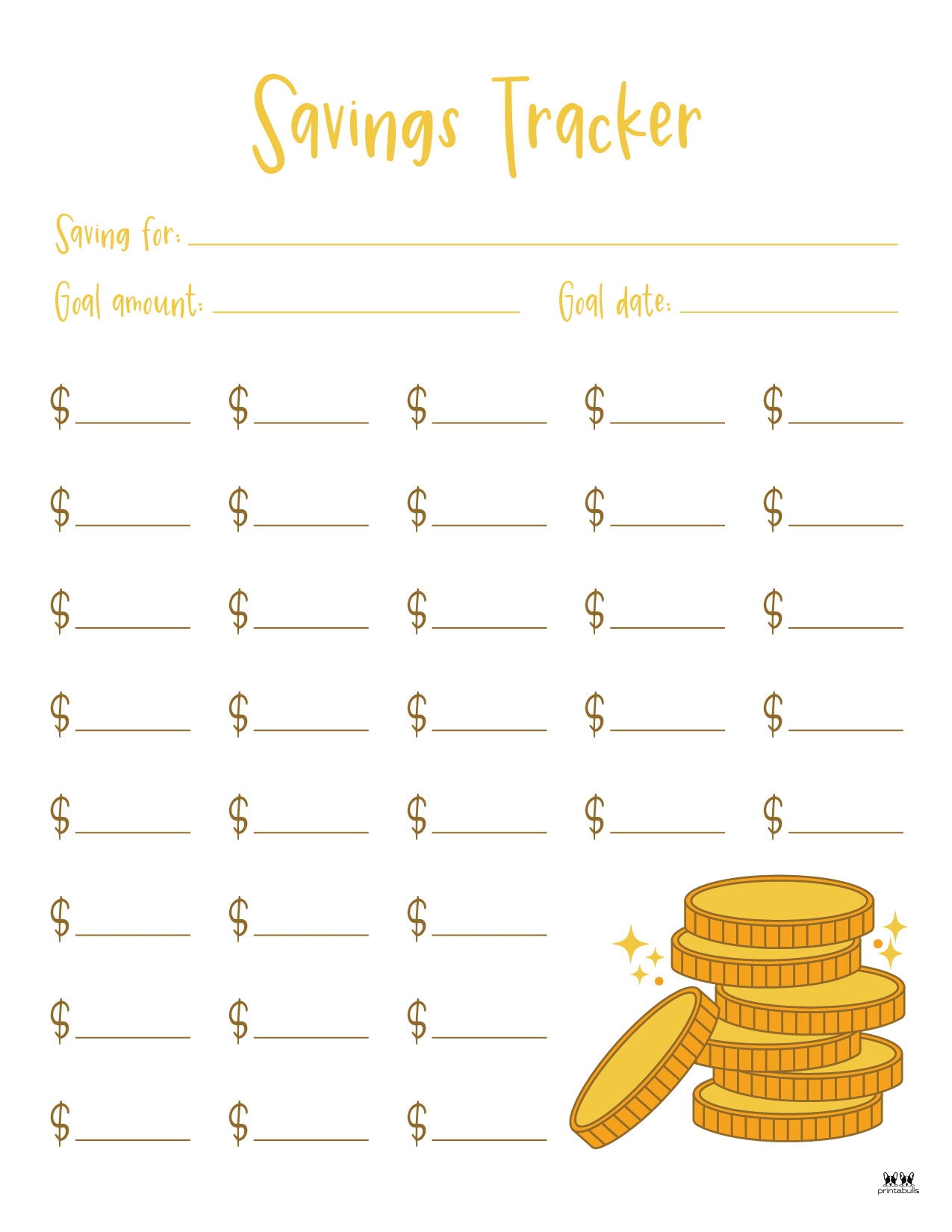 Savings Trackers 27 FREE Printables Printabulls Savings Trackers 27 FREE Printables Printabulls