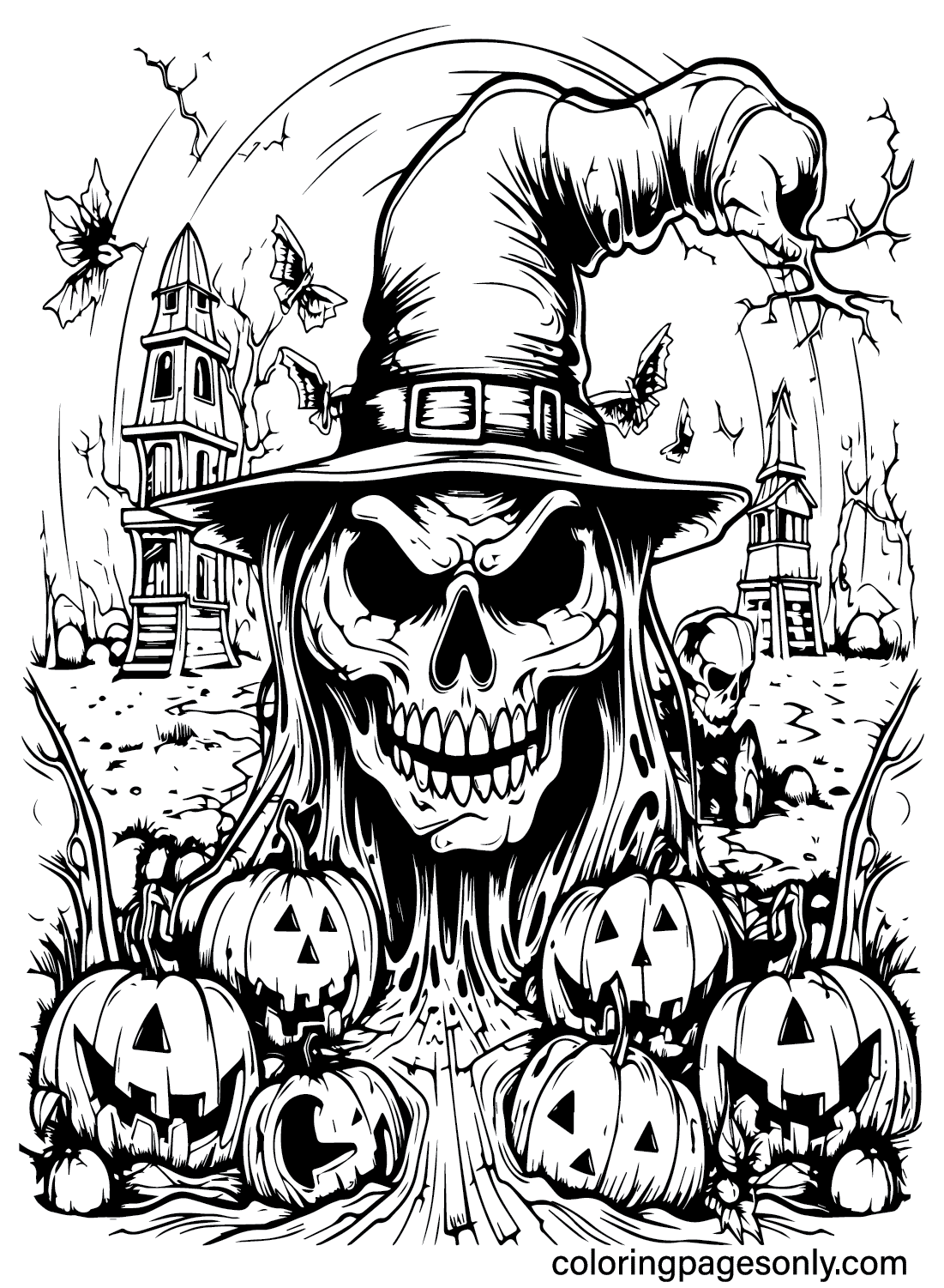 Spooky Halloween Coloring Pages Printable