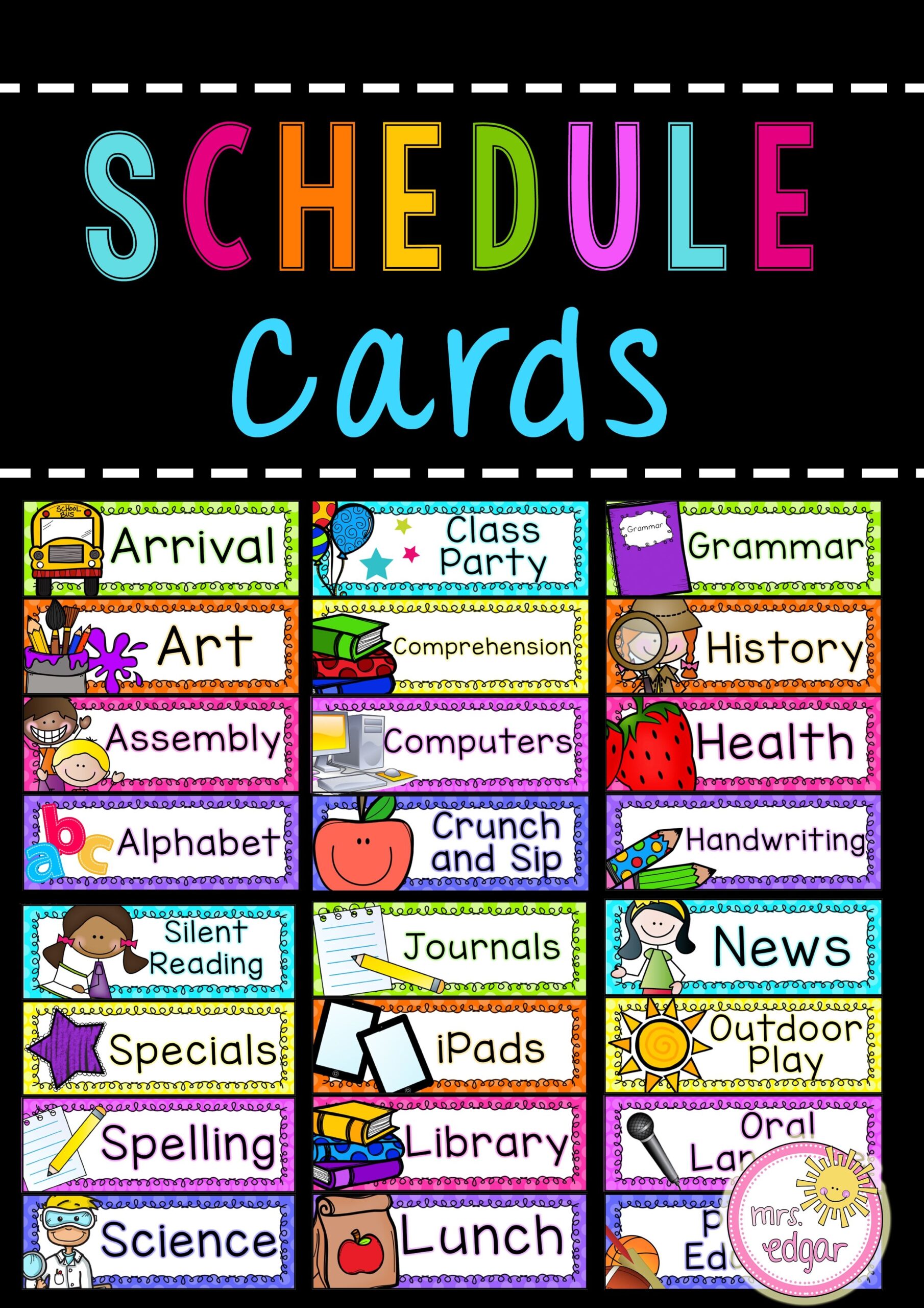 Schedule Cards Free Printable And These Visual Preschool Schedule Cards 