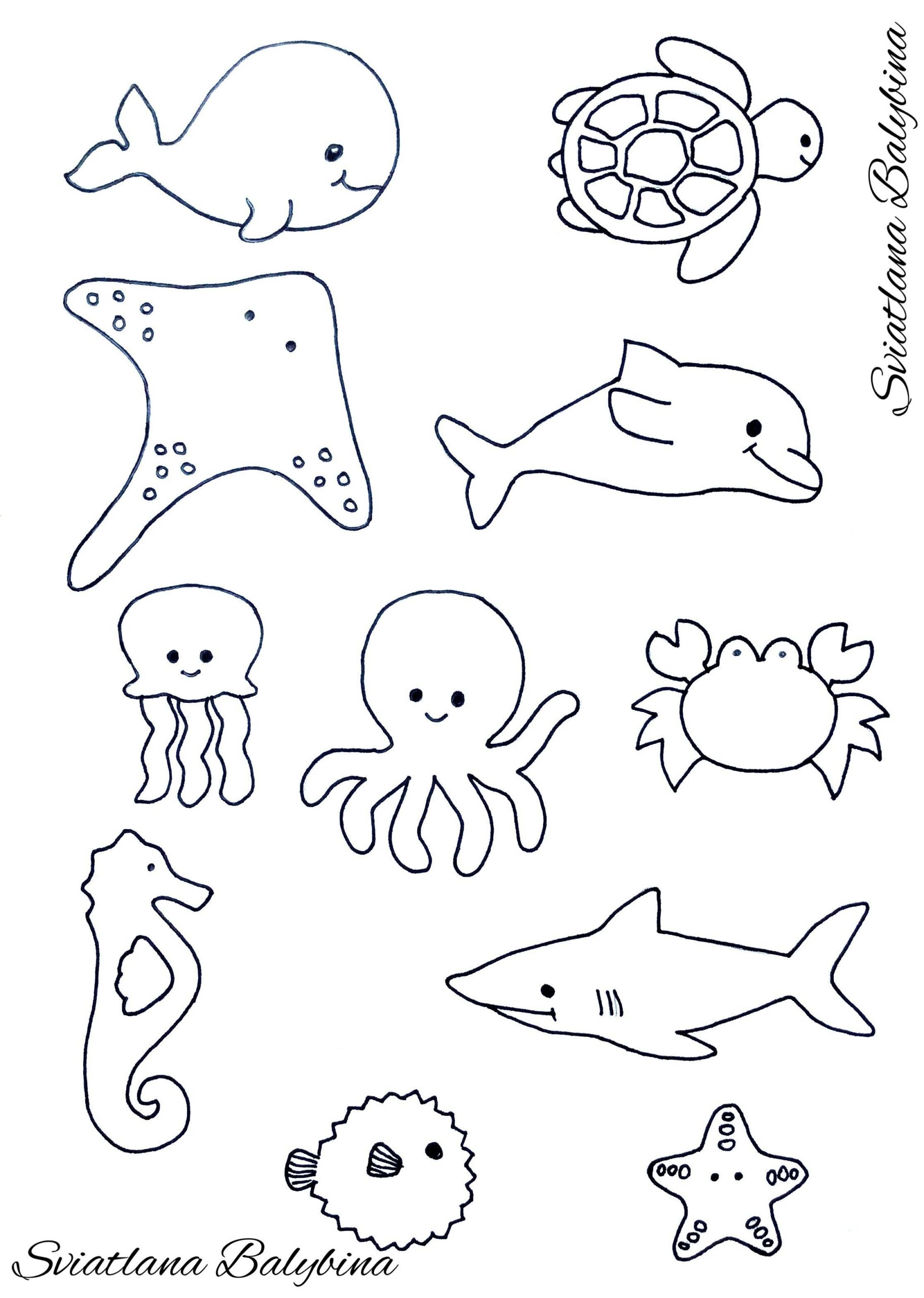 Sea Animals Printables Cut Outs