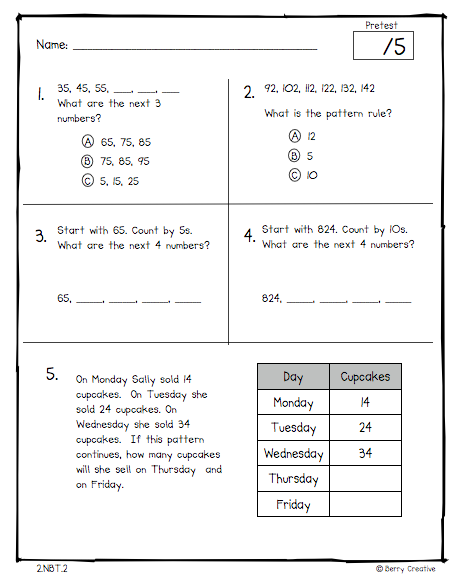Second Grade Common Core Math Assessments Math Assessment Common 