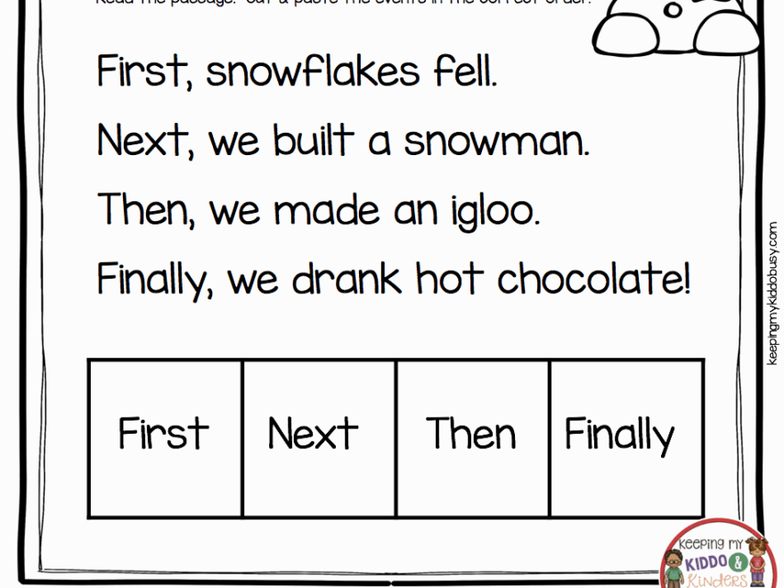 Sequence Worksheets 1st Grade