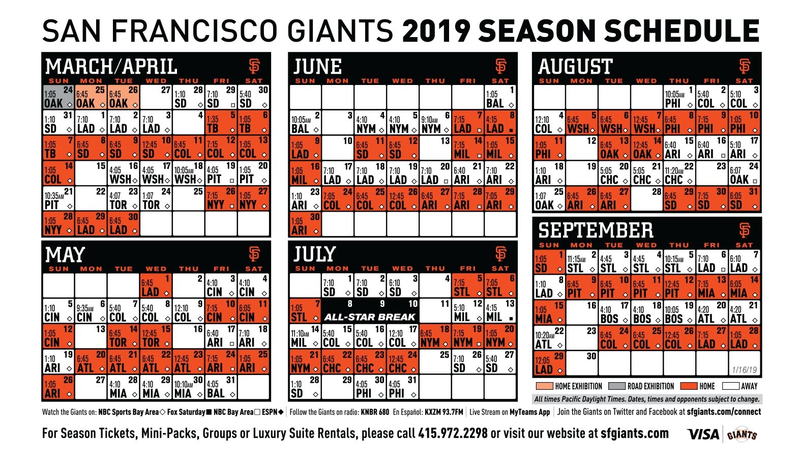 Sf Giants Schedule 2025 Calendar Hayden L Jessep