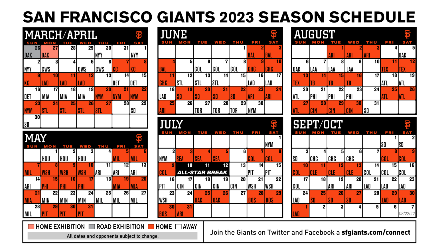 Sf Giants Schedule 2025 Calendar Hayden L Jessep