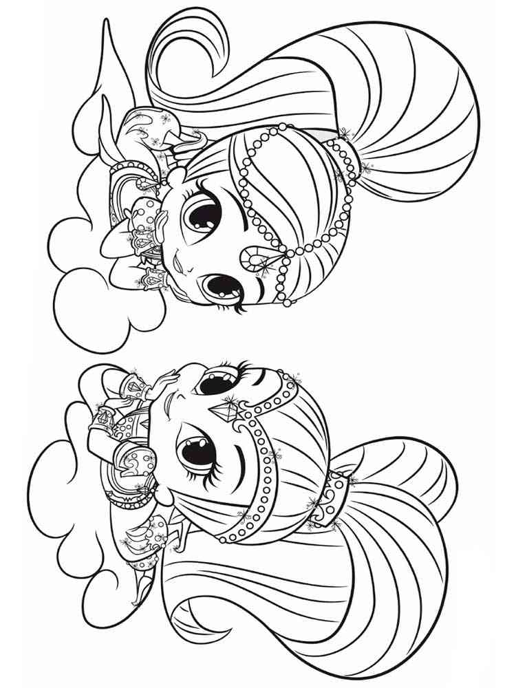 Shimmer And Shine Coloring Pages Free Printable Shimmer And Shine 