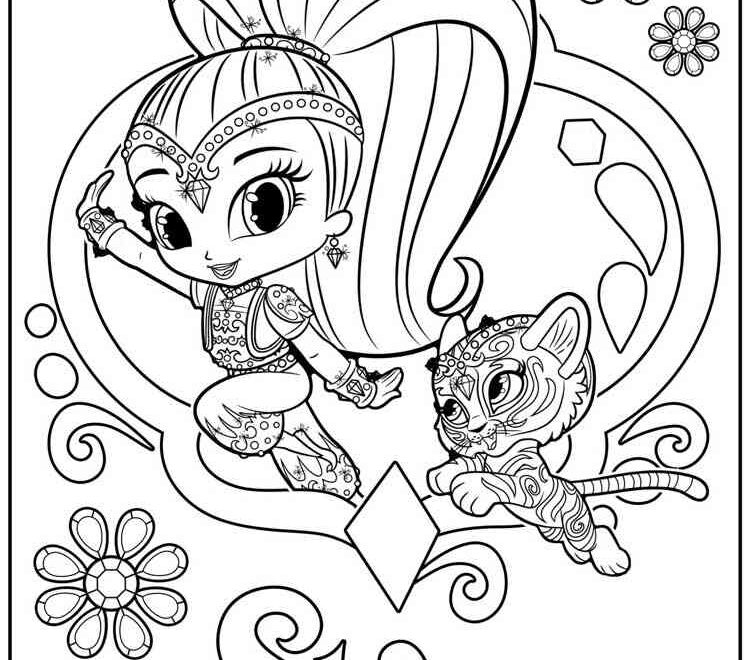 Shimmer And Shine Coloring Pages Free Printable Shimmer And Shine