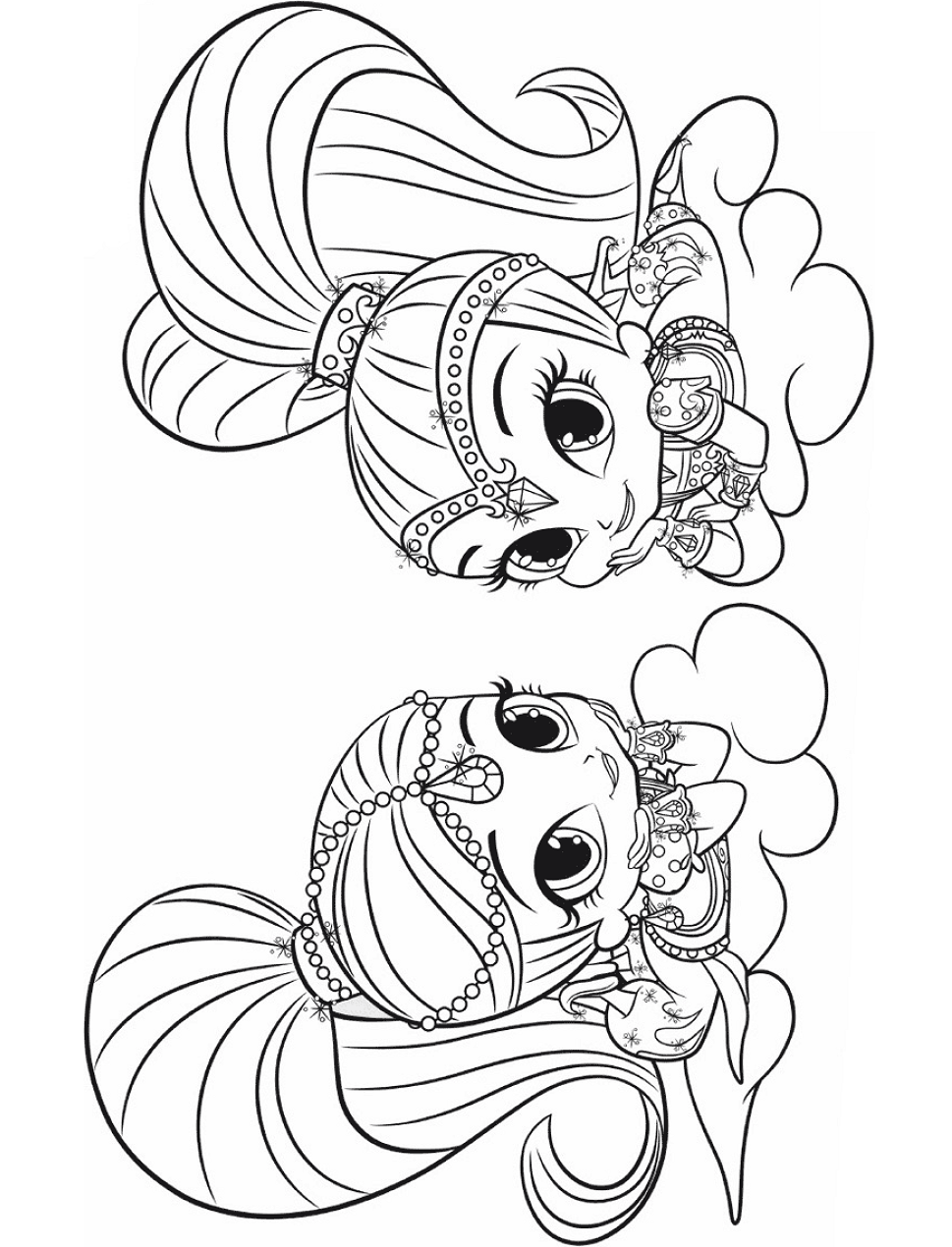 Shimmer And Shine Printable Coloring Pages
