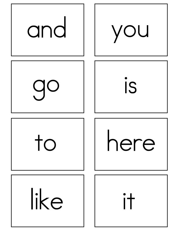 Free Printable Sight Words Flash Cards For Kindergarten