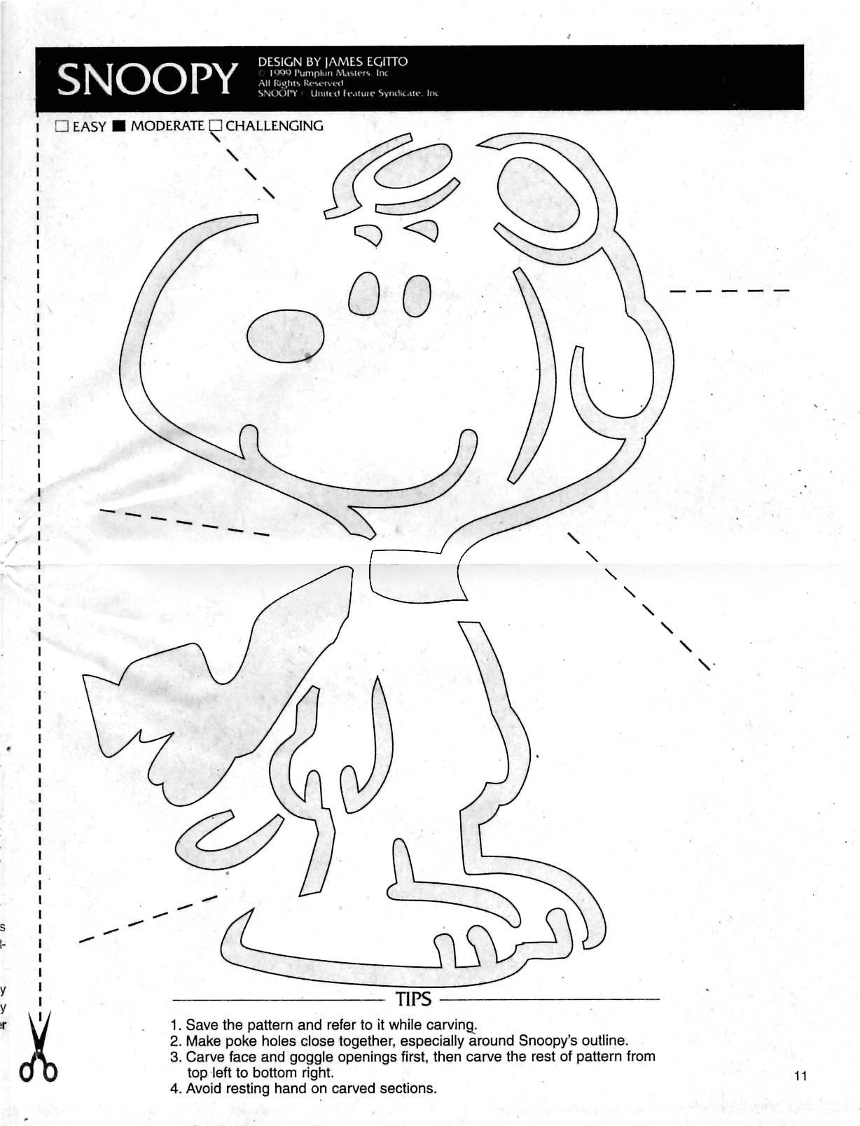 Peanuts Pumpkin Printable Carving Patterns