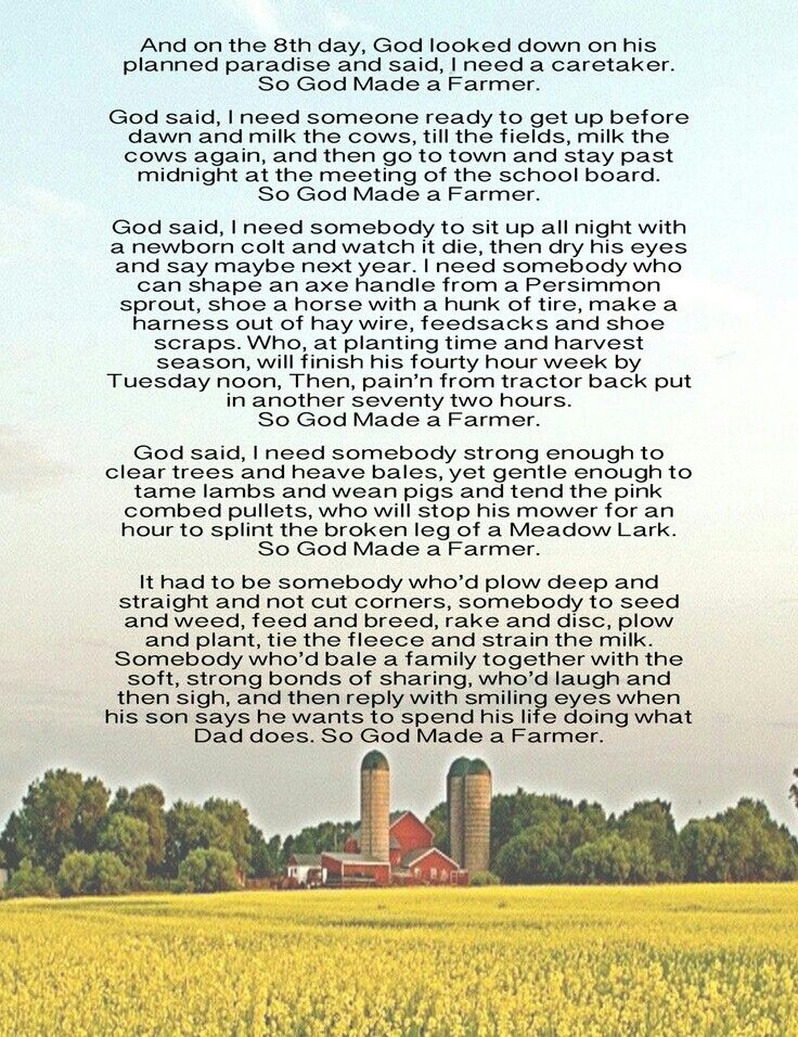 So God Mad A Farmer Farmer Farmer Quotes Farmer Poem