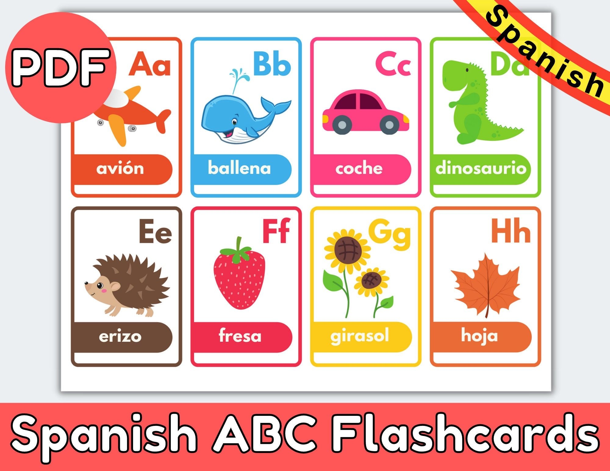 Spanish To English Flashcards With Pictures Printable