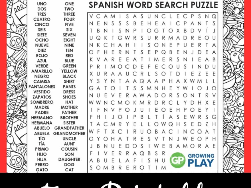 Spanish Word Searches Printable Pdf Word Search Maker