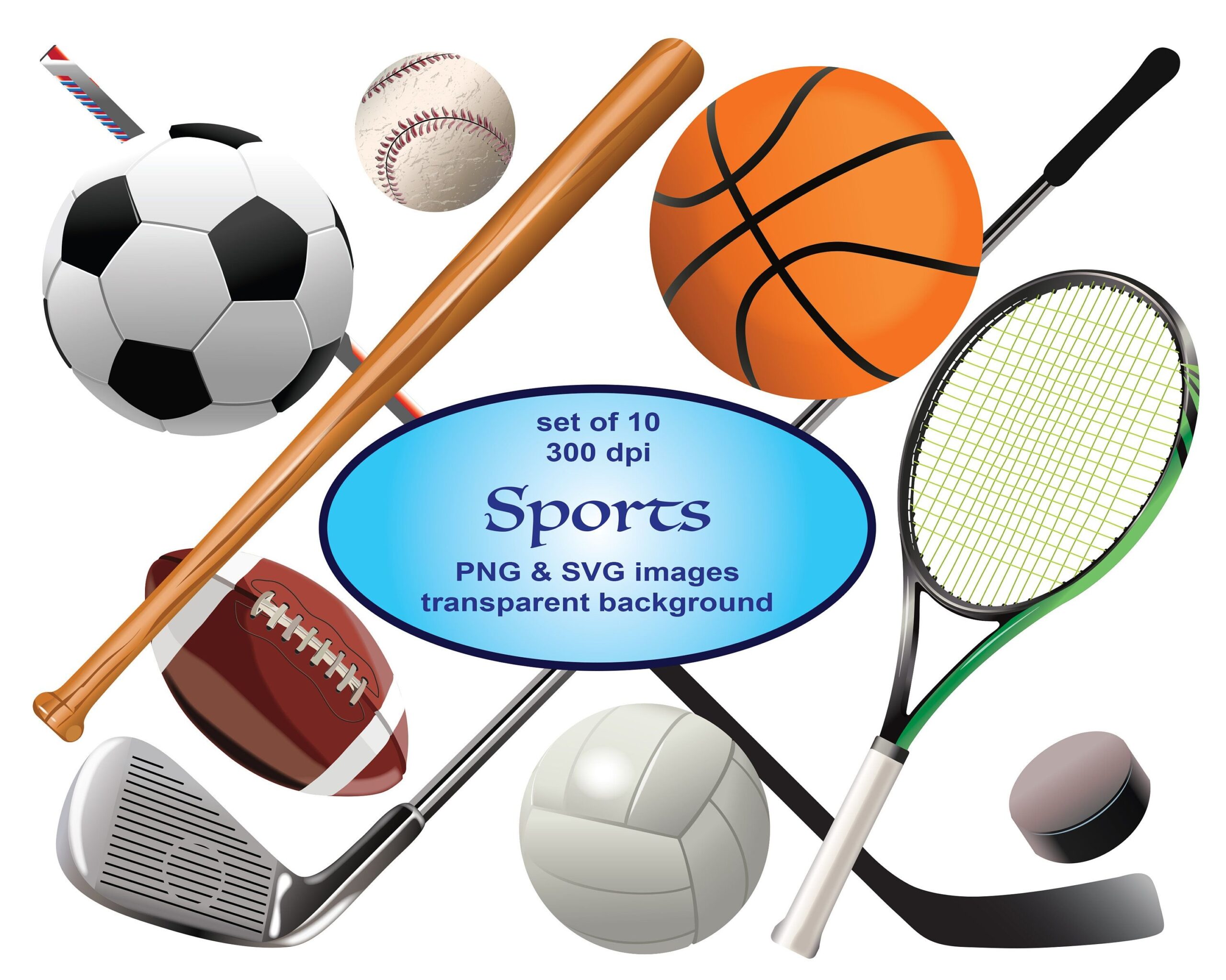 Sports Clip Art Sport Clipart SVG Clipart Football Clipart Baseball 