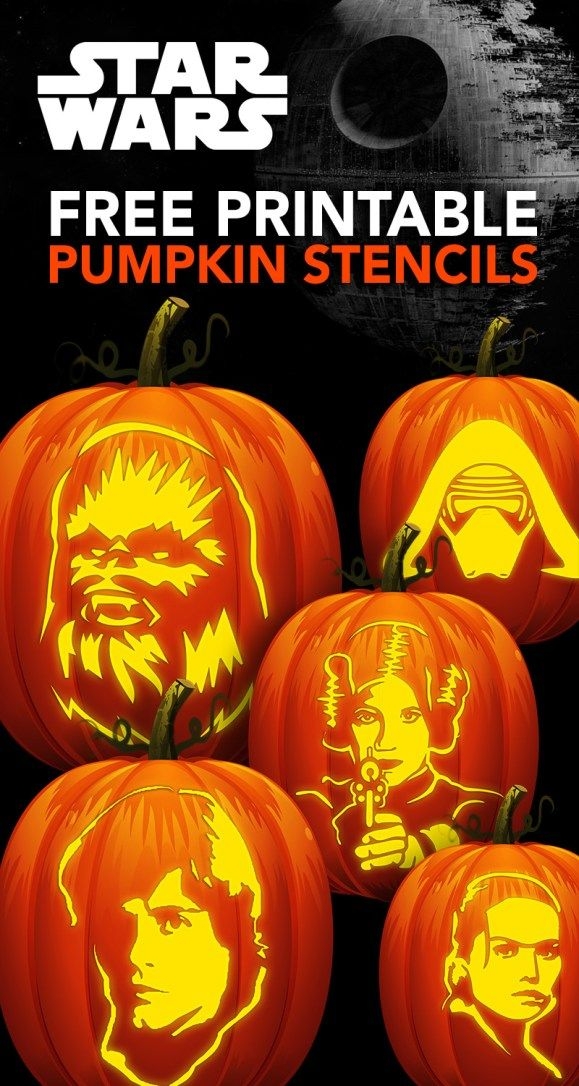 Star Wars Pumpkin Stencils With The Faces Of Poe Printable