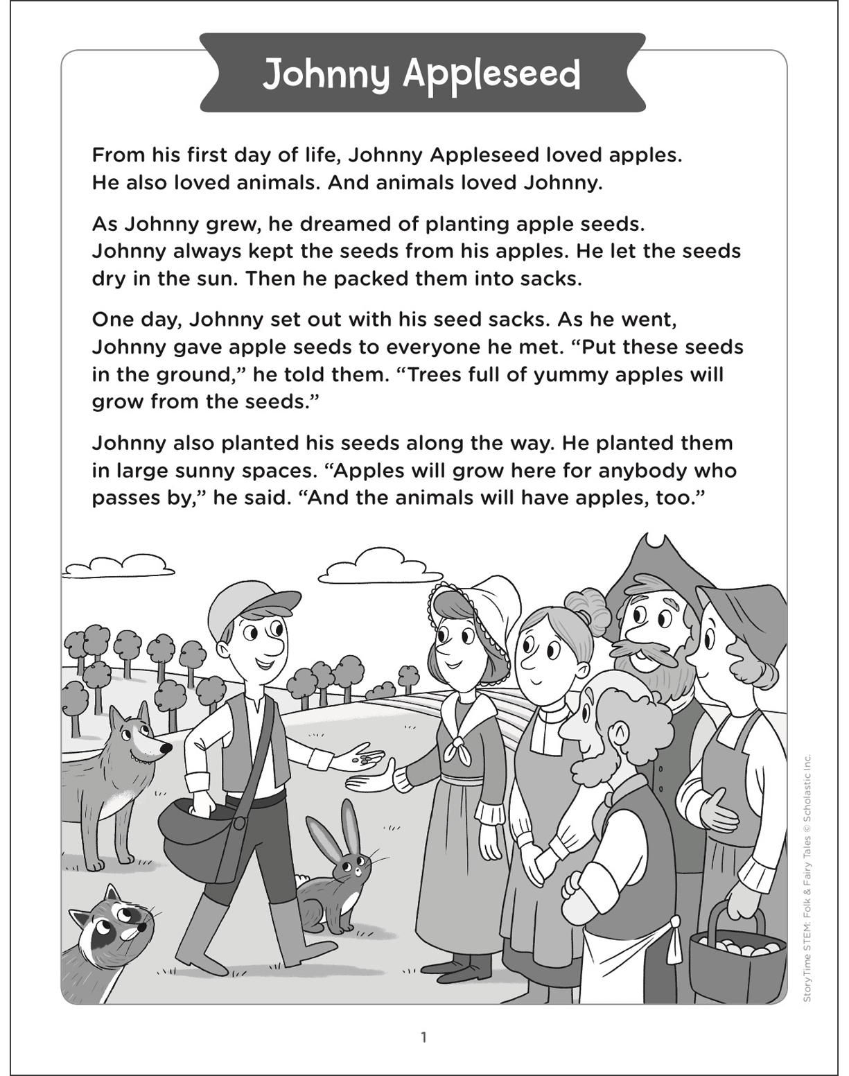 Johnny Appleseed Tall Tale Printable