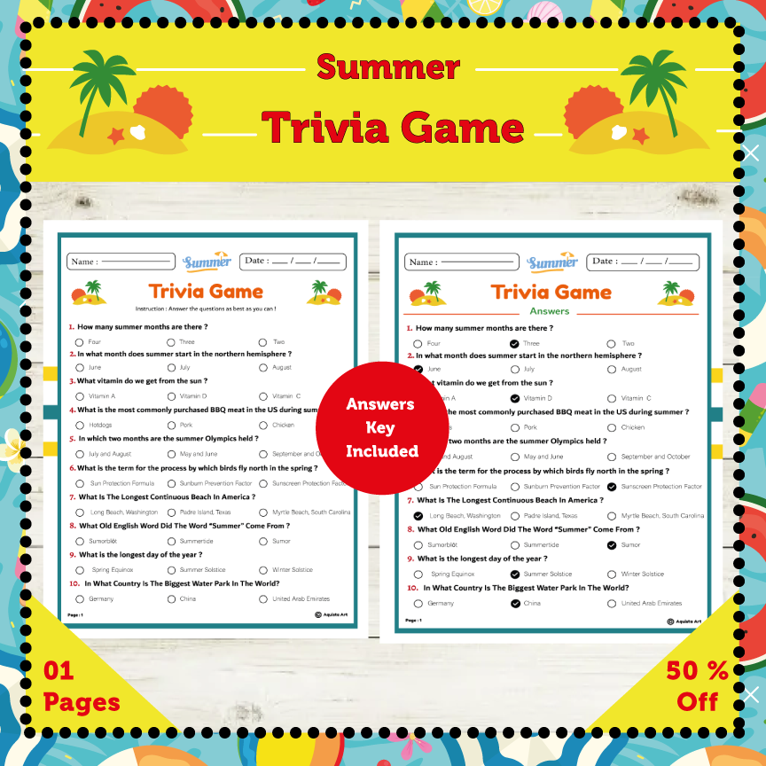 Summertime Trivia Questions And Answers Printable