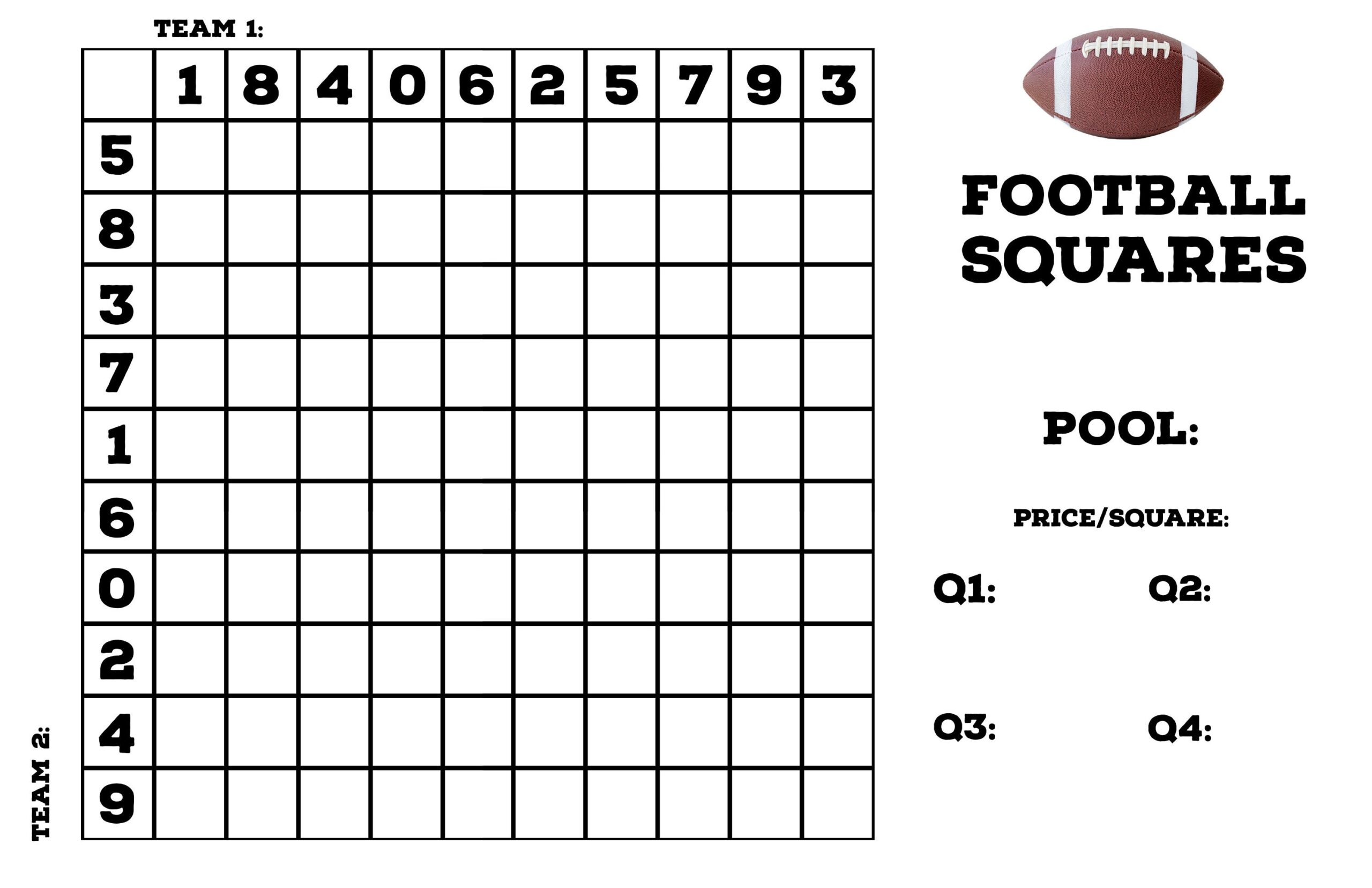 Printable Super Bowl Squares 2025
