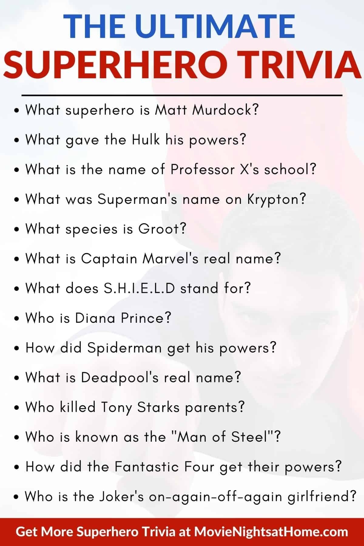 Marvel Trivia Questions And Answers Printable