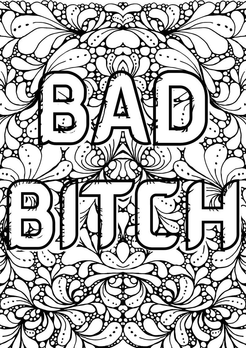 Swearing Coloring Page Sweary Coloring Book Swear Word Coloring Page 