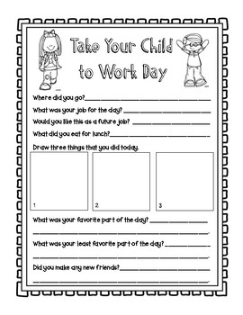 Take Your Child To Work Day By Busy Teacher Hive TpT