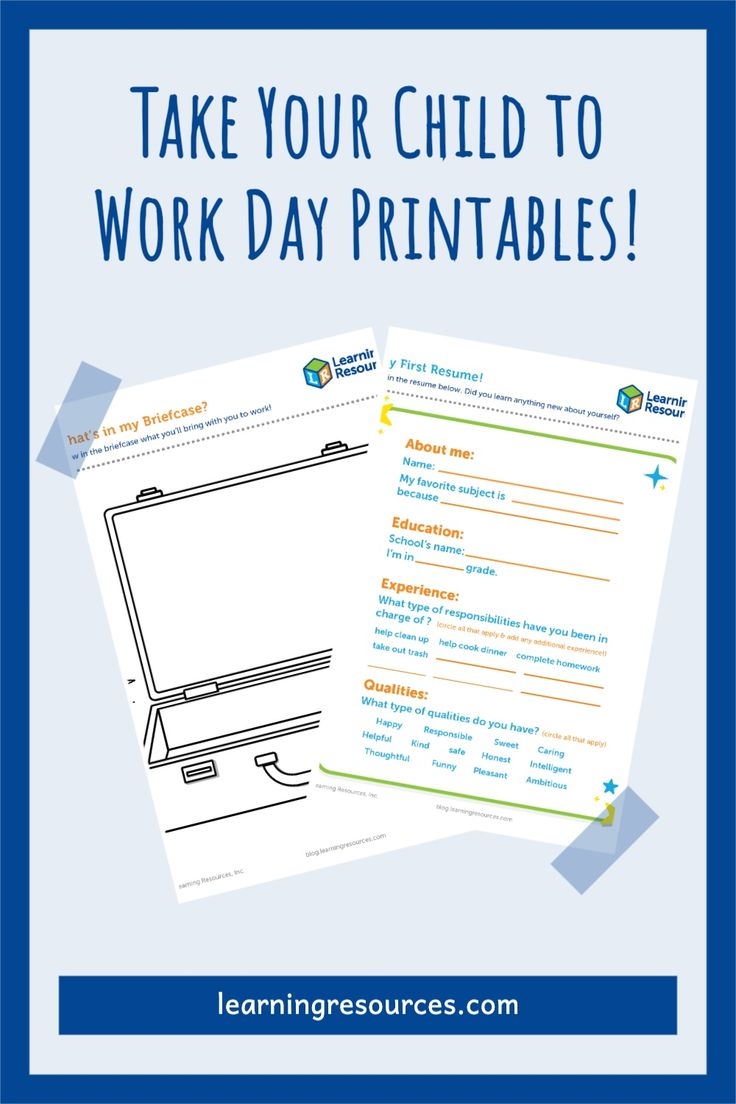 Take Your Child To Work Day Printables Work Activities Fun 