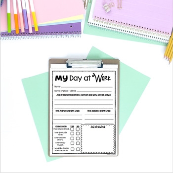 Take Your Child To Work Day Reflection Observation Sheet Activity