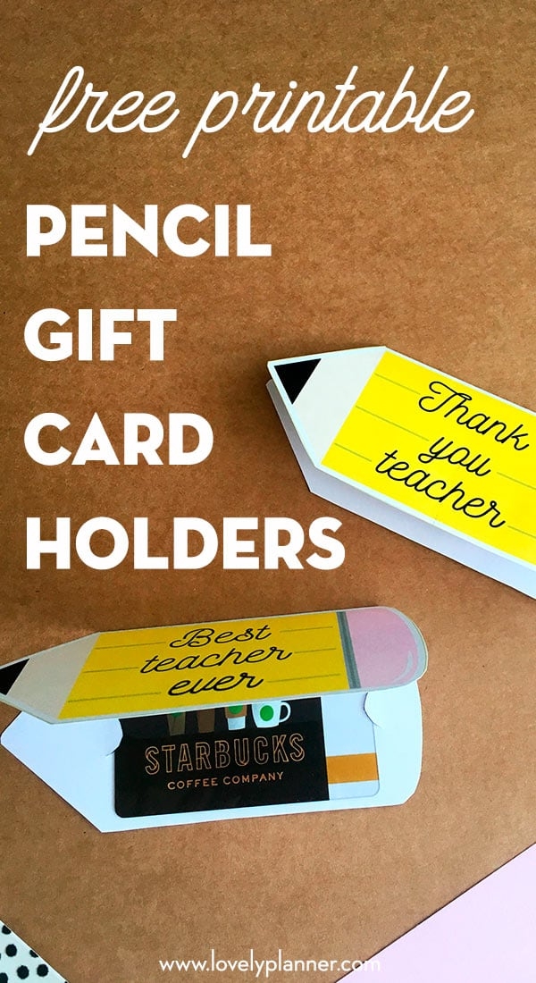 Teacher Appreciation Gift Card Holder Printable