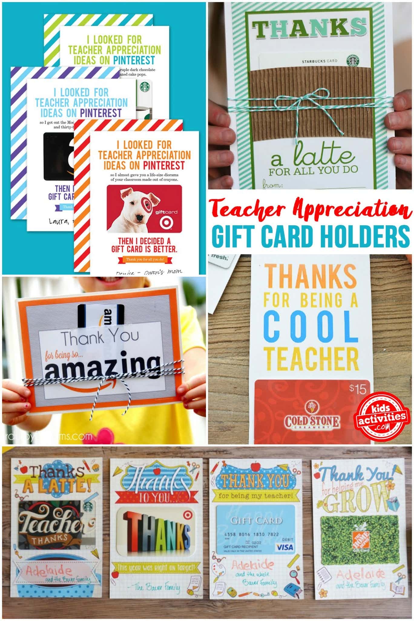 Teacher Appreciation Gift Card Holders You Can Print NOW Kids 