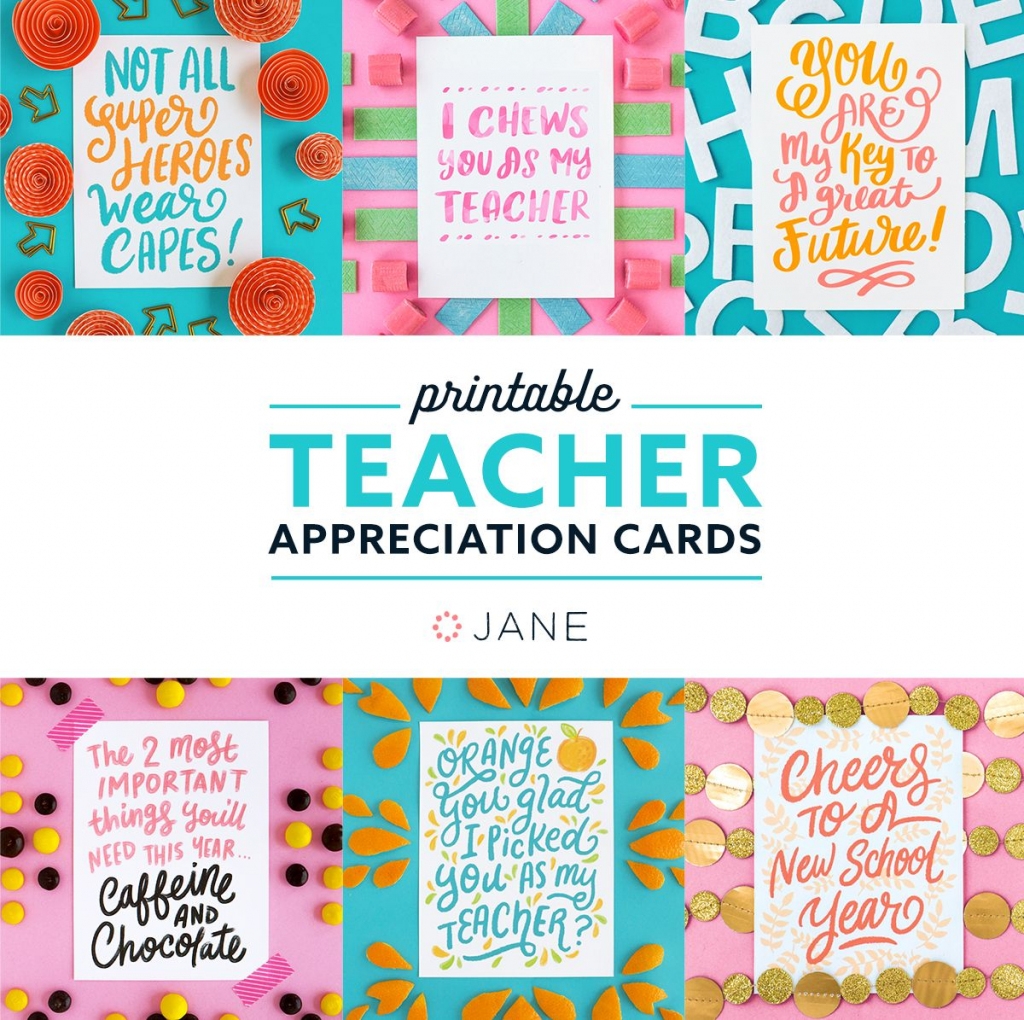 Teacher Appreciation Printable Cards Printable Calendars AT A GLANCE